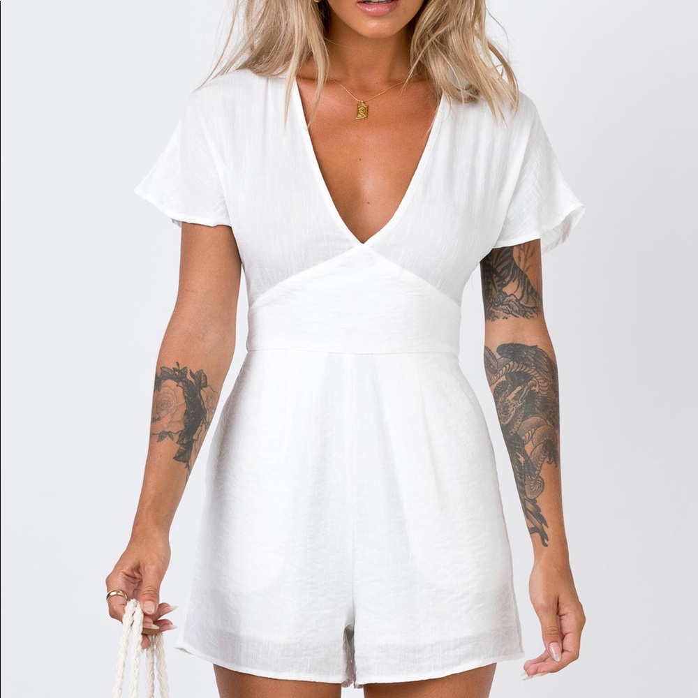 Princess Polly NEVER WORN white romper